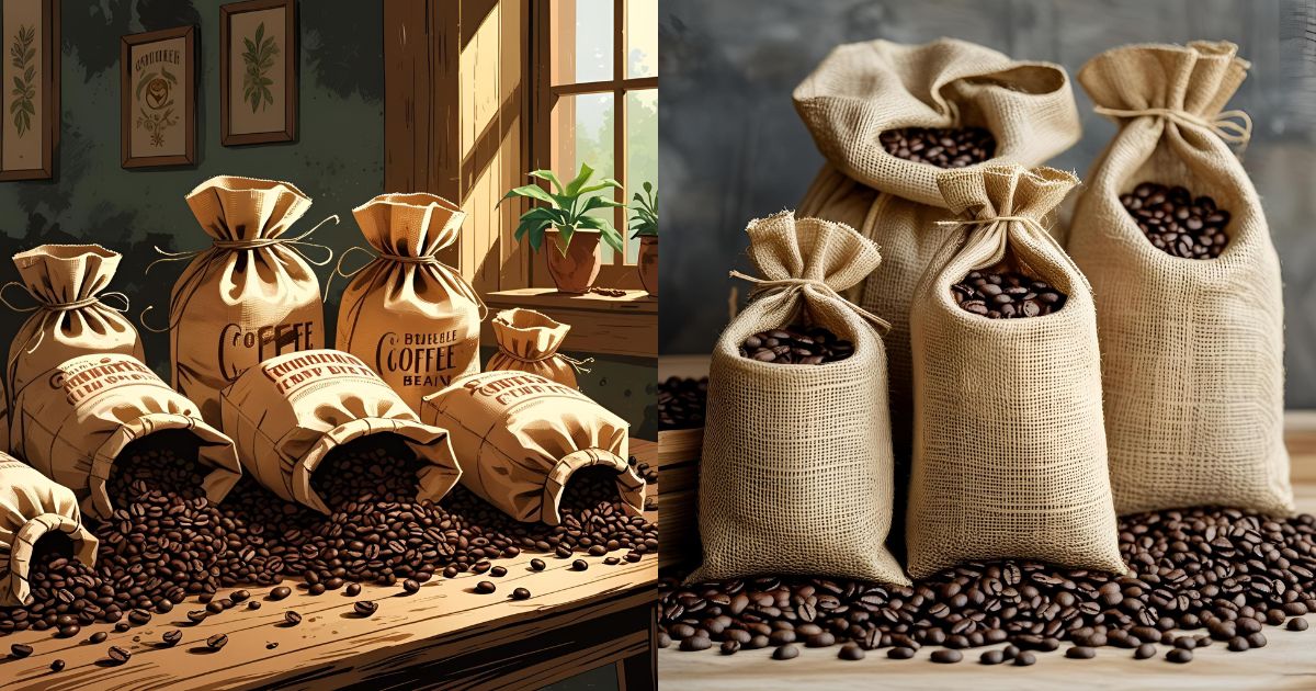 Coffee Bean Burlap Bags