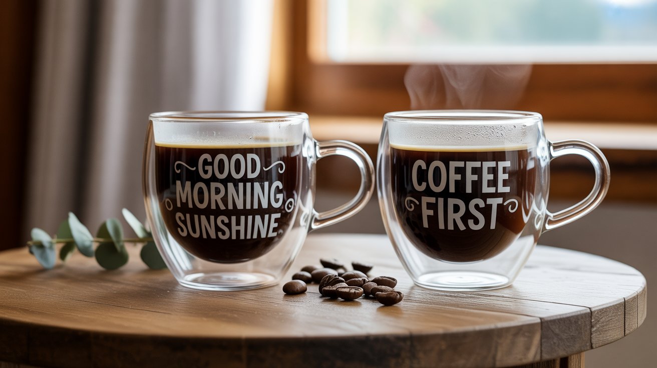 Personalized Glass Coffee Cups