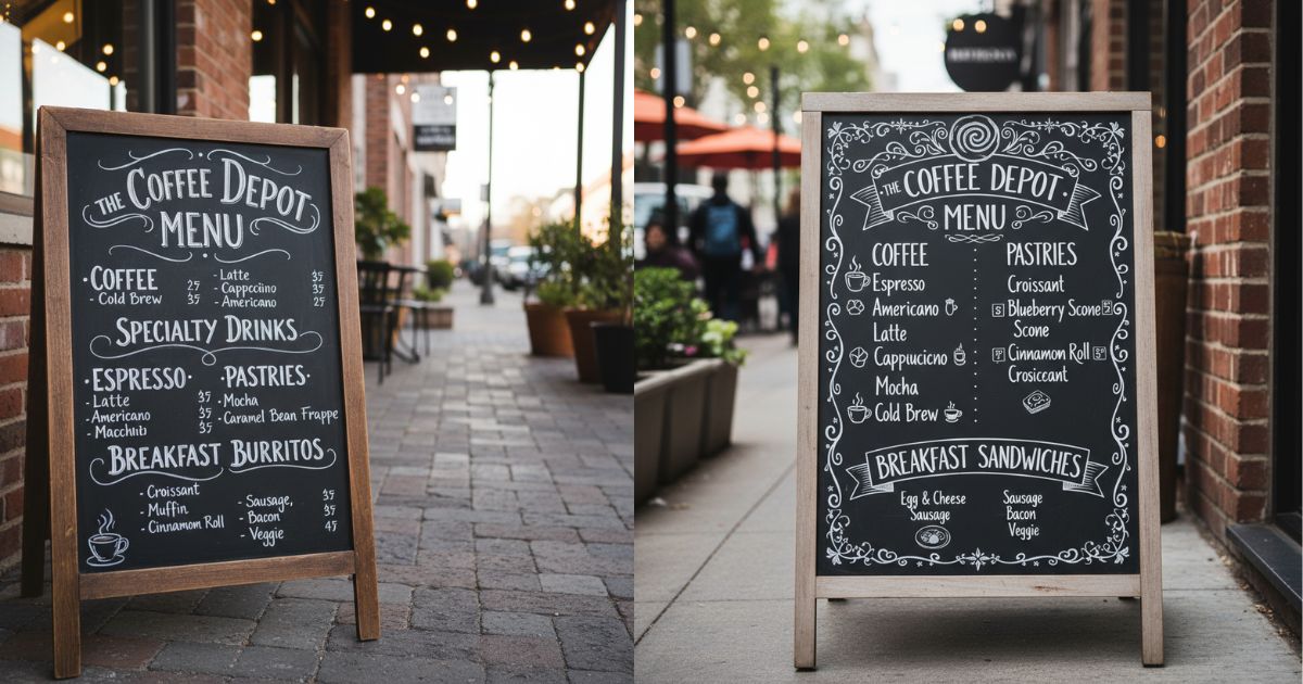 The Coffee Depot Menu