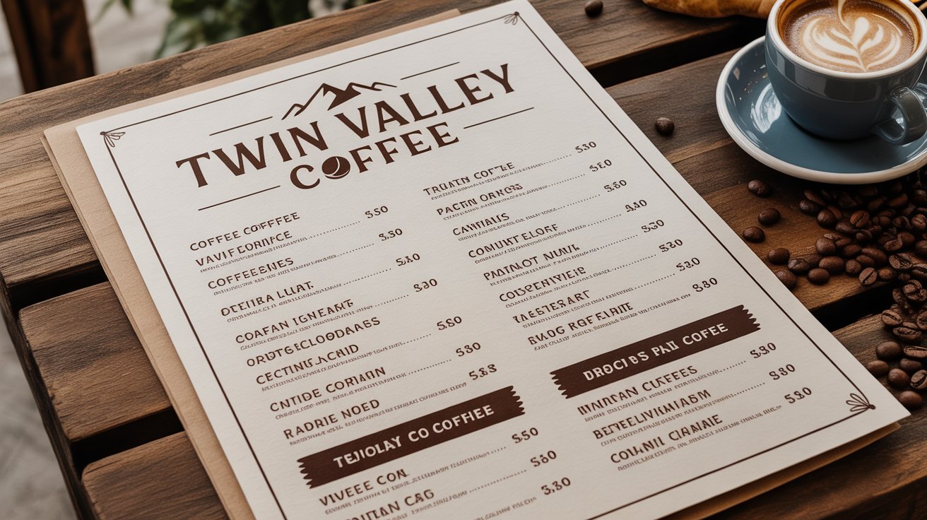 Twin Valley Coffee Menu